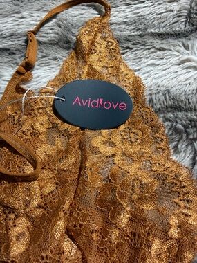 Avidlove Women’s Lace Bralette in Caramel Brown